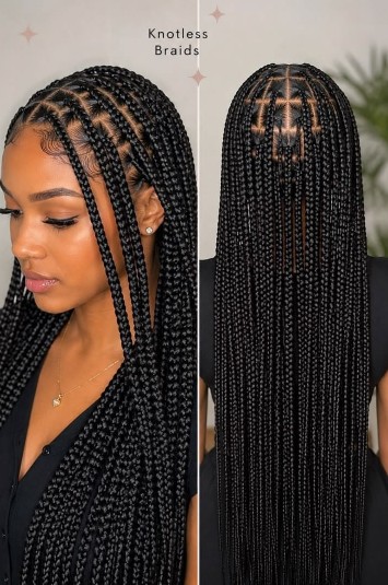 Small Medium Knotless Braids
